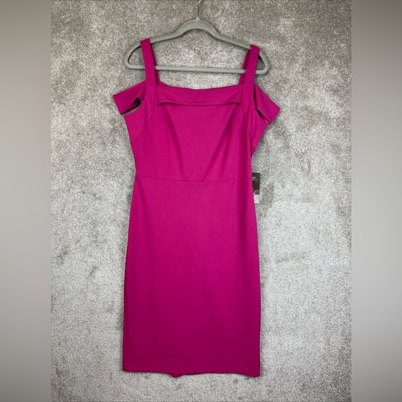 Beige by Eci Dress Womens 12 Pink Stretch Back Zip Polyester Blend NEW- 8767* - Picture 1 of 14